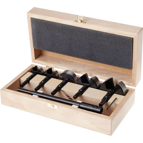 SET PUNTE FRESE FORSTNER LEGNO 5pz 35-40-50-60-68mm STELLA BIANCA (1/4)