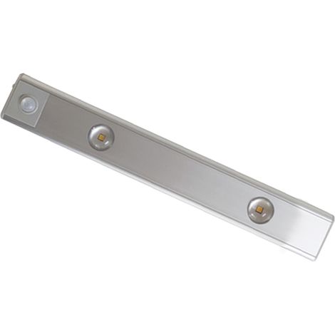 Ultradünne LED-Schrankleuchte, kabellos wiederaufladbar, smart, mit Bewegungsmelder, 20 cm / 7,9 Zoll, silber. (1/5)