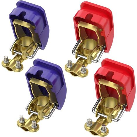 CSPARKV 2 Paires Cosse Batterie Pinces de Bornes de Batterie à Dégagement Rapide pour Voiture Caravane Camping Car