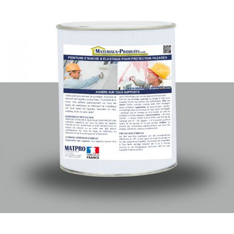 Peinture étanche & élastique pour protection façade - 6 Kg Gris ciment - MATPRO