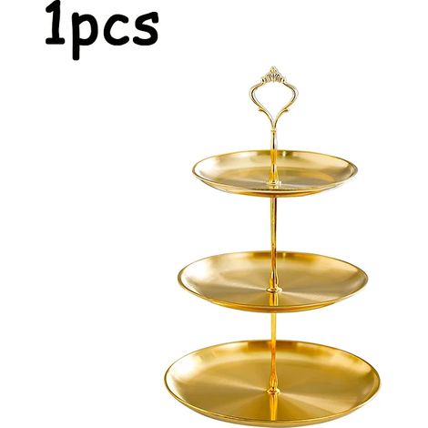 (1 pièce) Plateau à fruits à plusieurs niveaux en acier inoxydable pour salon (1/5)