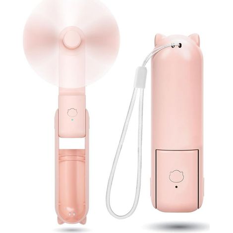 Bleosan – Mini-Ventilator, tragbar, leise, wiederaufladbar, 1200 mAh – 3 Geschwindigkeitsstufen – 9–15 Stunden Akkulaufzeit – USB-Anschluss für Reisen und Camping (1/5)