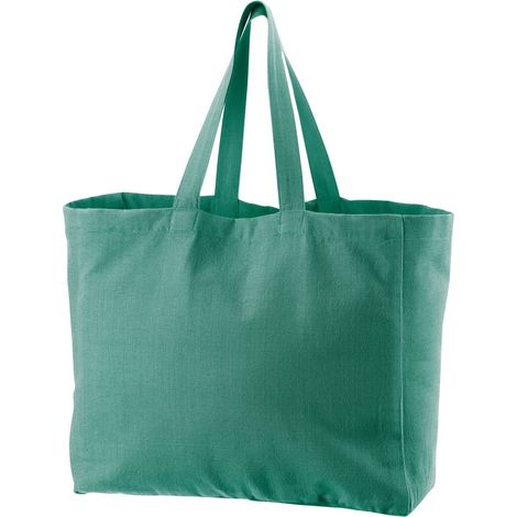 Grand sac cabas de courses Peacock en coton recyclé avec poche zippée 35 x 40 x 15 cm - PANGIVO (1/3)