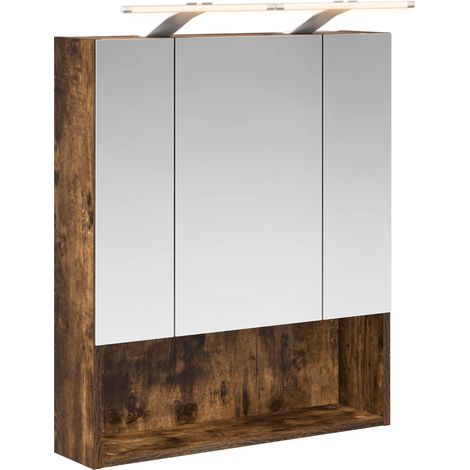 Maison Exclusive - Badezimmerspiegelschrank Geräucherte Eiche 60