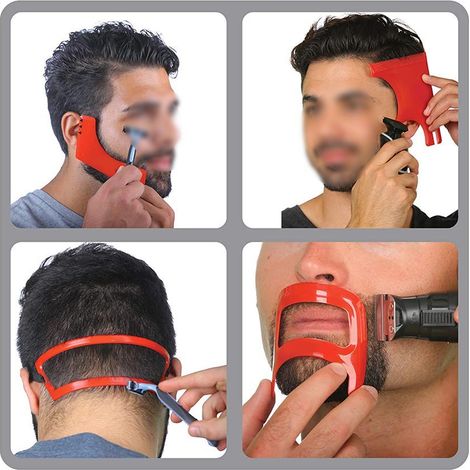 Kit de coupe de cheveux, gabarit de rasage pour barbe, bouc et nuque, outil de mise en forme de la barbe et de la ligne des cheveux (1/5)