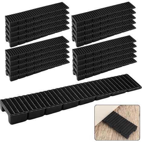 Set of 20 Furniture Wedges 8 x 20 x 98 mm Black With built-in predetermined break points, leveling wedges for furniture legs or uneven floors (1/5)