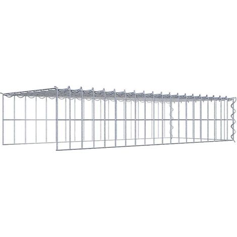 Gabiondeco - Gabion - Element de prolongation en hauteur et en longueur 100 cm x 20 cm x 40 cm (L x H x P). maille 5 x 10 cm. Spirale. Attention il manque deux gril... (1/5)