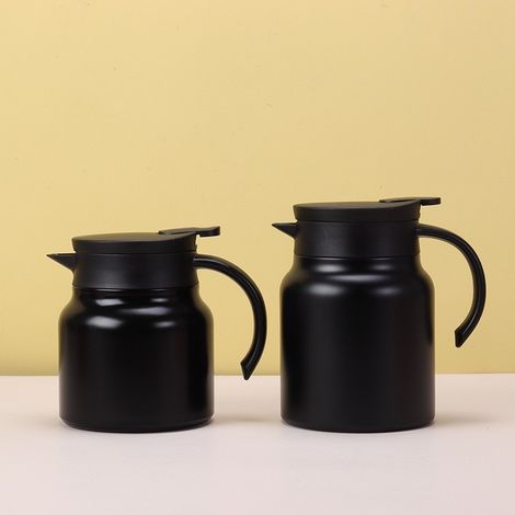 Tetera aislada de acero inoxidable 316 con sistema de retención de calor, recipientes separados para té y agua, pantalla inteligente de temperatura, taza de regalo al por mayor (negra, 1000 ml) (1/5)