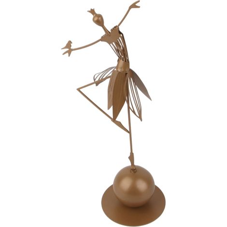 Cette statue de ballerine, aux lignes élégantes et reposant sur un socle doré robuste, est entièrement en métal. Idéale pour la maison, le bureau et les fêtes, cette sculpture représente une ballerine (1/5)