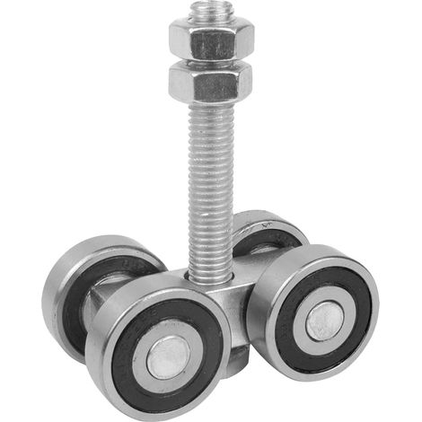 Rouleaux de porte de grange – Roulette de porte pliante, roues de rail robustes, accessoires d'abri de jardin, pour porte coulissante pliante robuste (1/5)
