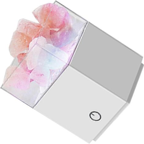 Lampe de sel de l'Himalaya grise à projection d'ambiance pour bureau, maison, chambre, voiture, fête, en cristal, pour tables, salon, fêtes, idée cadeau, gain de place (1/5)