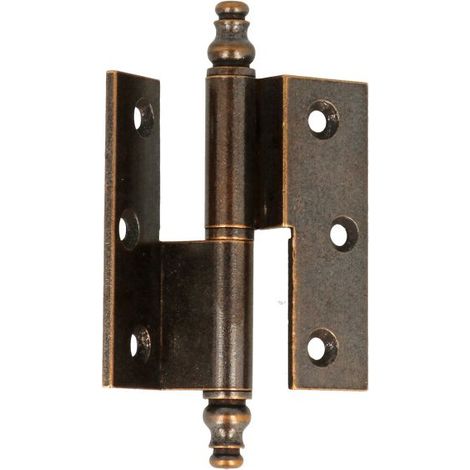 Cerniere a sfilare curve in ottone bronzato 40x50mm Sinistre