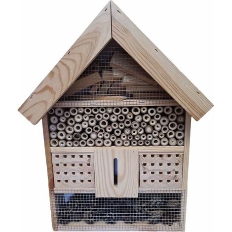 Insektenhotel Kiefernholz natur 36 x 9,7 x 58 cm Insektenhotels & Bienenschutz