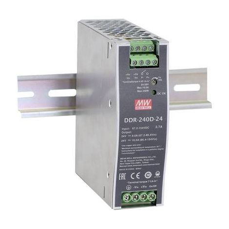 MEAN WELL DDR-240C-24 CONVERTISSEUR CC/CC POUR RAIL (DIN) 24 V/DC 10 A 240 W NBR. DE SORTIES:1 X CONTENU 1 PC(S)