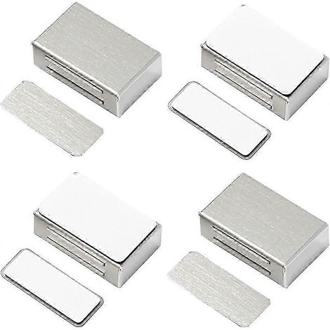 Lot de 4 aimants autocollants pour portes de placard. Fermeture magnétique améliorée, sans vis ni perçage, idéale pour les placards de cuisine et les tiroirs. Aimant puissant pour une fermeture effica (1/5)