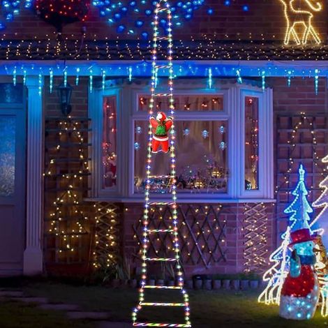 Échelle Père Noël LED 3 m lumineux – Grimpeur, décoratif – Projecteur – Décoration Noël (1/5)