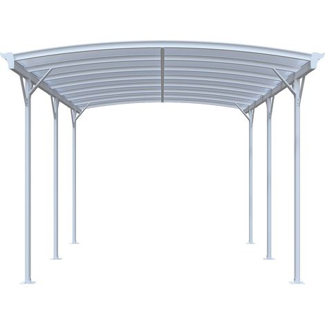 Tettoia pergola semplice autoportante in alluminio per 1 auto 15,15 m² Bianco - BARESA (1/3)