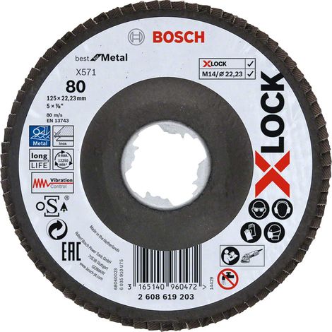Bosch Accessories 2608619203 disco a lamelle Diametro 125 mm Dimensione dei grani=80 1 pz. (1/3)