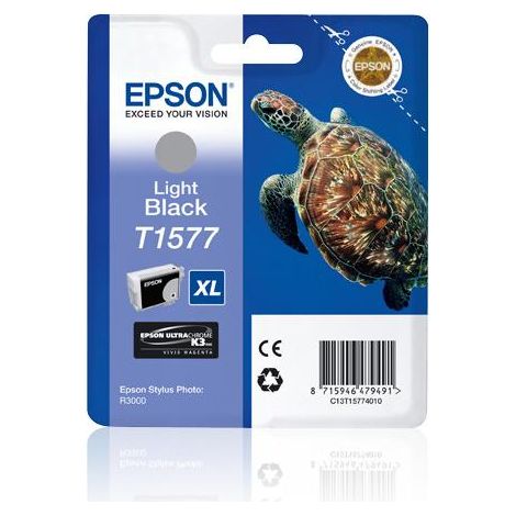 Epson Turtle T1577 cartouche d'encre 1 pièce(s) Original Rendement élevé (XL) Noir pâle