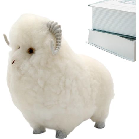 Mouton en Peluche Déco Agneau en Peluche Détaillé Mouton Collectionnable Pour Bibliothèque Entrée Dortoir Chambre Bureau Appui de Fenêtre Intérieur (1/5)