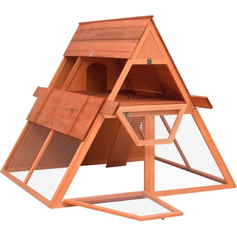 vidaXL Conejera de madera maciza de abeto 152x127x109,5 cm (1/2)