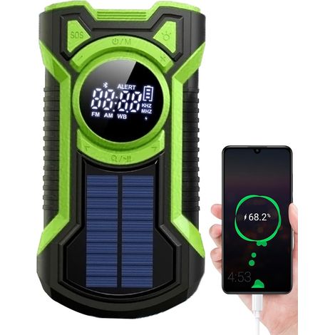Radio Solaire À Manivelle Haut-Parleur Multibande Et Lampe Torche (1/5)