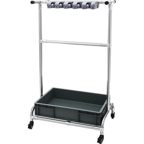 Broom and Mop Holder Put Wet Mops Movable Floor-Mounted Mop Rack Floor Standing Cleaning Tool Cart Storage with 12 Pack and Wheel Broom Holder Organizer for Garden,Garage, Shed, Outdoor
