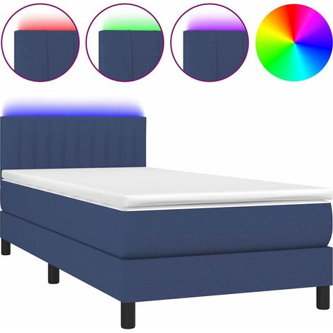 Maison Exclusive - Boxspringbett mit Matratze & LED Blau 80x200 c (1/5)