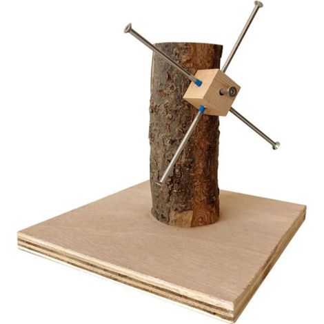 Jouet à mâcher en bois en forme de moulin à vent de 13 cm pour petits animaux : hamsters, gerbilles, souris, rats, cochons d'Inde, chinchillas, lapins. (1/5)