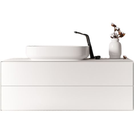 BERNSTEIN - Mobile lavabo da bagno bianco opaco 100x50x45cm (LxPxA) con 2 cassetti scorrevoli - MILOU100	Bianco opaco