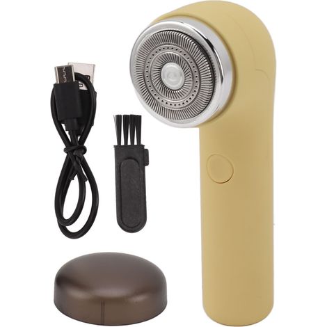 Lot Mini Tondeuse à Barbe Électrique Homme Rasoir Visage Poils Moustache Coupe-Barbe Portable Voyage Maison Voiture Cadeau Fête des Pères Mères Jaune (1/5)