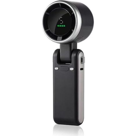 Ventilateur portatif rechargeable, 5 vitesses élevées réglables, mini ventilateur électrique portable de 4000 mAh, ventilateur de voyage alimenté par batterie (noir) (1/5)