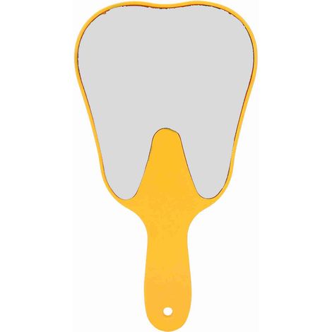 Miroir compact portable poignée plastique, outil de main, jaune (1/5)