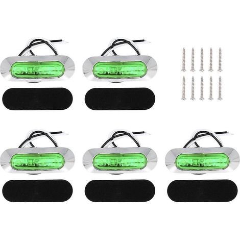 Lot de 5 feux de position à LED étanches IP67, clignotants latéraux ultra-lumineux pour véhicules et bateaux DC10‑