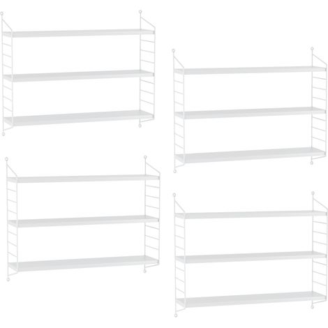 Modulares Wandregal Strängnäs 4er Set Weiß [en.casa]