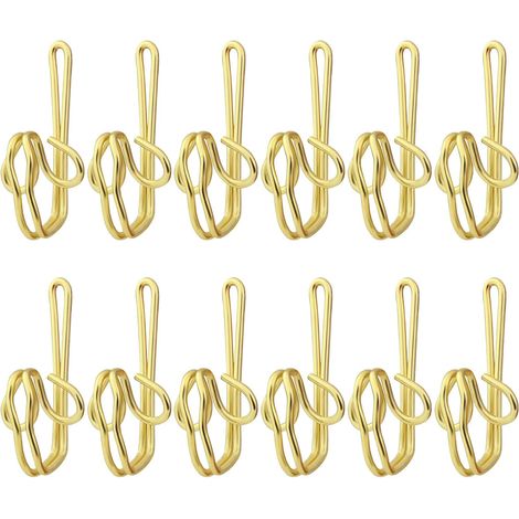 Lot de 100 crochets de rideaux en métal pour rideaux, crochets de rideaux en métal robustes, crochets de rideaux en métal massif, polyvalents et faciles à installer - Acier inoxydable (1/5)
