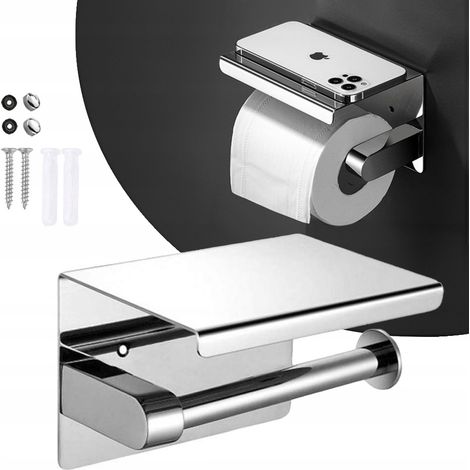 Toilettenpapierhalter mit Telefonablage, Loft-WC, silber/chrom (1/5)