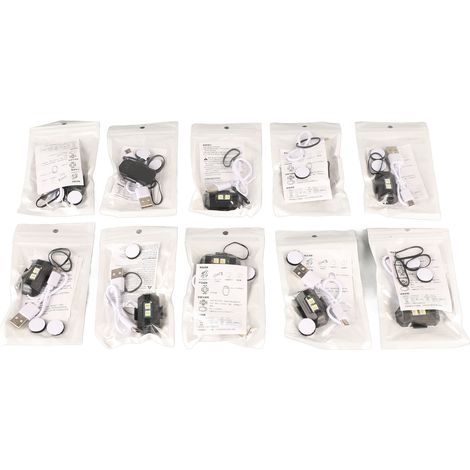Feux LED Stroboscopiques 10 pièces 7 Couleurs Haute Luminosité Sans Fil Clignotants d'Avertissement pour Moto (1/5)