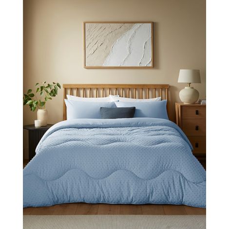 Parure de lit sans Housse de Couette et taie d'oreiller King Size 10,5 tog avec Fibre avancée Lavable en Machine Hypoallergénique Bleu crépuscule (1/5)