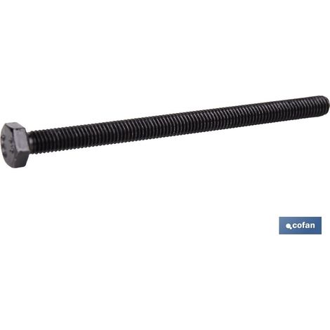 Pack de 100 unités DIN-933 C-8.8 M-6 X 100 N en acier noir (1/4)