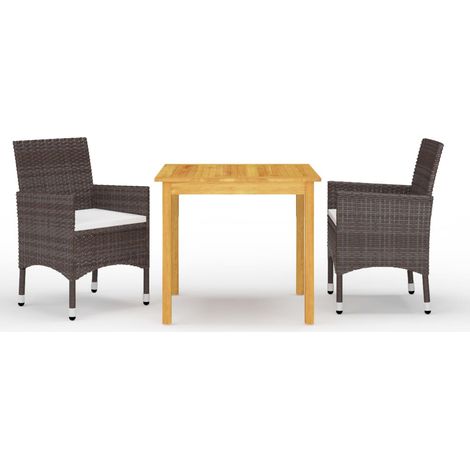 Garden Dining Set Brown, Cream White vidaXL (1/5)