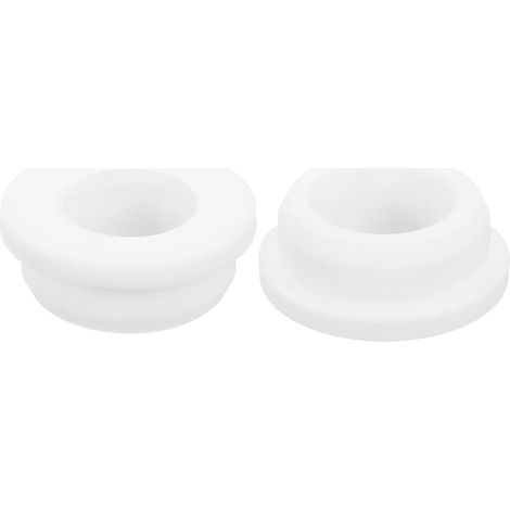 2Pcs Passe-Fils En Caoutchouc 30mm Trou De Perçage, 12mm ID Trou Passe-Fils Chapeau Blanc En Silicone Pour Câblage, Automobile (1/5)