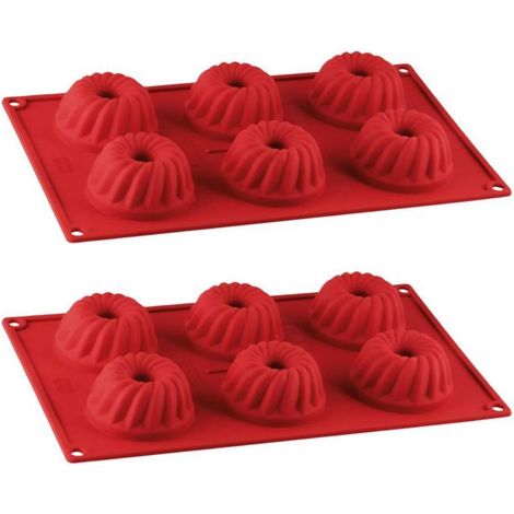 Set mit 2 Kougelhof-Backformen 6 Vertiefungen - DR OETKER - Flexxibel Love - 30 x 18 cm