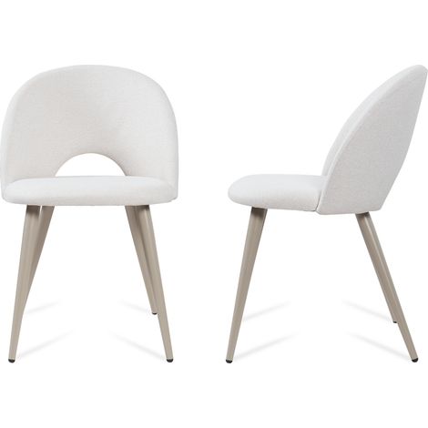 Esszimmerstuhl Karijoki 2er Set Webstoff Beige [en.casa]