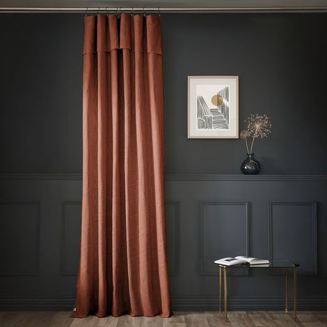 Rideau tamisant coton 140x270 terracotta Sixtine (1/3)