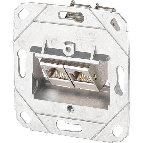 Prise réseau encastré insert CAT 6a 2 ports Metz Connect 1309121200-E R03908 (1/2)