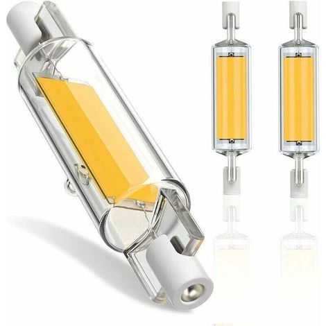 Dimmbare 78-mm-R7S-LED-Lampe, 10-W-R7S-COB-LED-Lampe, 78 mm, hohe Helligkeit, warmweiß (3000 K), 1000 lm, 360°-Abstrahlwinkel, 220–240 V Wechselstrom, 2er-Pack (1/4)