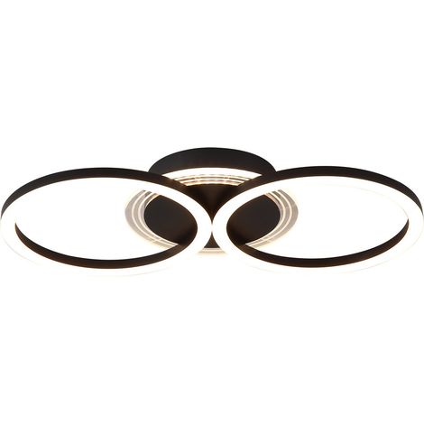 Searchlight Contour Plafonnier LED intégré, noir mat 24 W 3000 K (1/5)