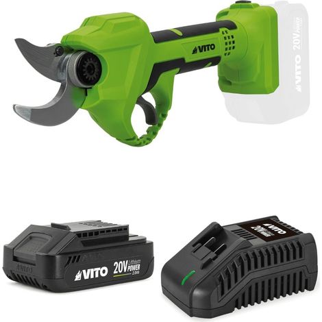Sécateur sans fil 20V + Batterie Lithium 2Ah Ø de coupe 30 mm Moteur Brushless Chargeur rapide VITO
