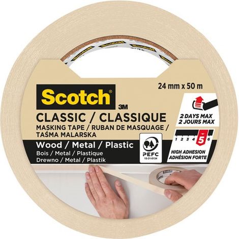 SCOTCH - Ruban de masquage classique 24 mm x 50 m